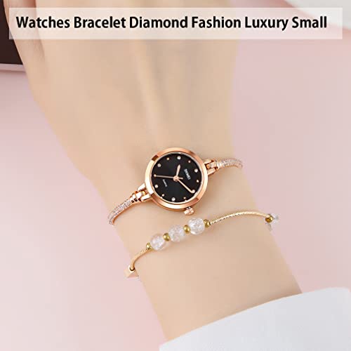 SKMEI Women Watches Bracelet Diamond Ladies Female Small Rose Gold Fashion Luxury Thin Waterproof Analog Quartz Casual Girls Wife Gifts Silver Wrist Watch