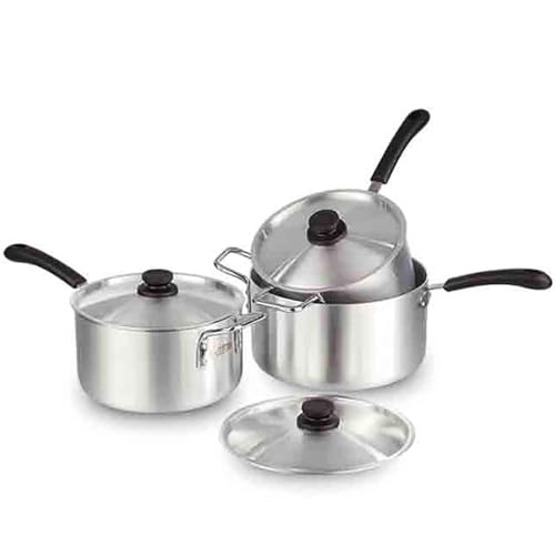 NTI 6Pc Master Cook STEW PAN Set with LID | Plastic Handle | 16 | 18 | 20 CM POTS | Saucepan | Traditional | Cookware | Kitchenware | Professional Home Cook Chef | Housewarming Gifts | UK Free P&P