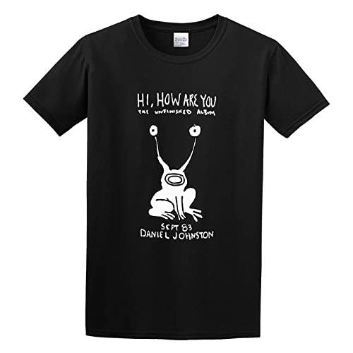 NINEAIR Hi How are You Daniel Johnston The Unfinished Album - Camiseta unisex de manga corta 100 % algodón, color negro, talla XXL, Negro