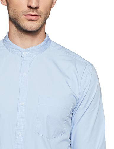 Image of Amazon Brand - Symbol Men's Cotton Shirt | Chinese Collar | Casual | Plain | Full Sleeve | Summer - Regular Fit (Available in Plus Sizes)
