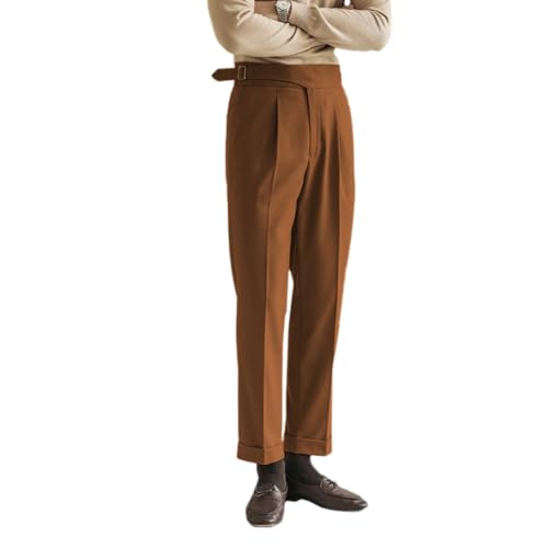 Men's Fit Pants Slacks Work Casual Business Slim Fit Gurkha Pants