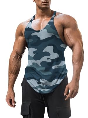 Cicy Bell Herren Sommer Tank Top bleu vêtement sans manche L