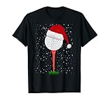 Photo Gallery divertente golfing natale vacanza golf ball tee santa hat maglietta Photo Gallery divertente golfing natale vacanza golf ball tee santa hat maglietta