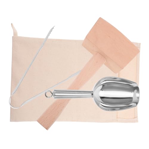 COLLBATH Ice Crusher Set for Bartenders 1 Set of Crushed Ice Bags Mallet and Hammer for Mixed Drinks