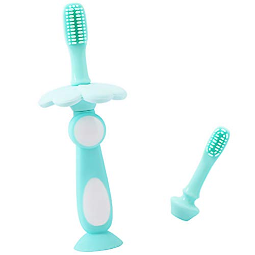 TOYANDONA Escova de dentes de silicone para treinamento infantil com base de sucção, escova de dente