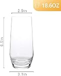 D.M DESIGN·MASTER [6 Faites votre valise,18.6 OZ] - Grandes tasses en verre, verres à haute bouffée sans plomb, verres de boisson mélangés transparents, lave-vaisselle sans danger, idéal pour Mojito, Eau, Jus, Bière et Cocktail.