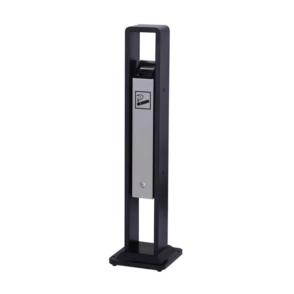 Kw3ns8bp5r Black Pillar Ashtray Ash Column With Lock Stainless Steel Cigarette Butt