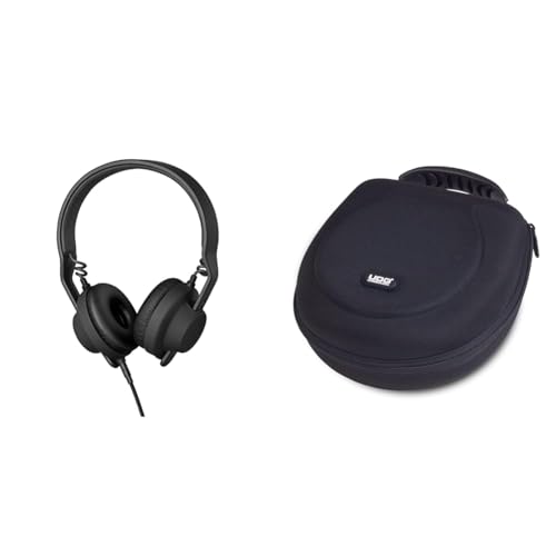 AIAIAI TMA-2 (DJ Preset) Professional Headphones - modular headphone system with fully customisable, upgradeable and replaceable parts, Black & UDG Creator Headphone Case Large Black U8200BL