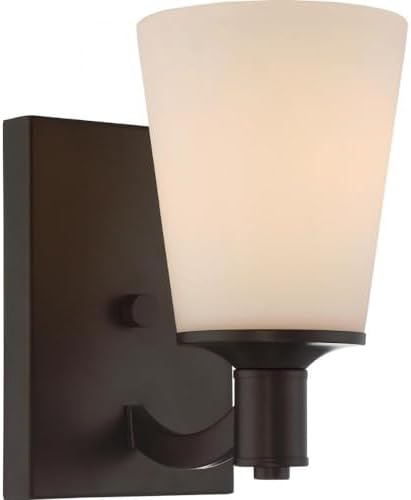 Nuvo Lighting 60/5921 Laguna 1 Light 100W A19 max. Medium Base Vanity and Wall with White Glass, Aged Bronze