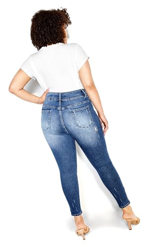 City Chic Plus Size Jeans, Patched Apple Skinny Jean2