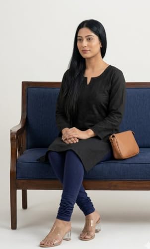 Image of Thrifty Thread Women's Cotton Full Length Leggings | Soft & Comfortable Leggings | High Waist | Regular Fit