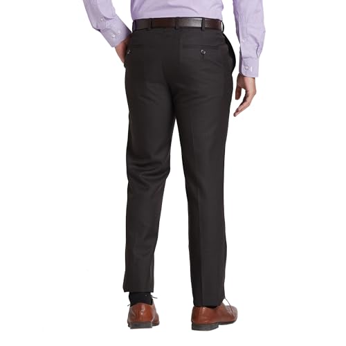 Image of Park Avenue Smart Fit Polyester Blend Checks Pattern Flat Front Formal Trouser