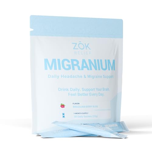 Migranium Daily Nervous System Support Formula for Head Tension Stress & Energy Calm Focus + Cellular Wellness Drink 400mg of Pure Magnesium Glycinate + 9 Key Neuronutrients 30 Travel Sachets