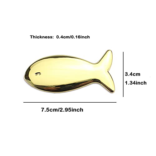 Image of YSY 2Pcs 3D Fish Zinc Alloy Emblem Totem Logo Badge Car Sticker Auto Decoration Car Body Decal Automobile Accessories(A) (3D Fish, Gold)