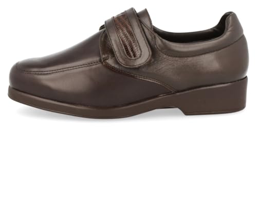 dtorres - Zapato Señora Marron para pies delicados - Comodón 2011 - Calzado Ortopédico Fabricado en España con Piel y Licra Elástica - Ajuste con Velcro - Cómodos y Amplios - Tallas 40
