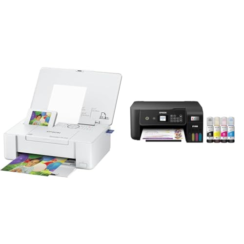 Image of Epson PictureMate PM-400 Wireless Compact Color Photo Printer, White & EcoTank ET-2800 Wireless Color All-in-One Cartridge-Free Supertank Printer