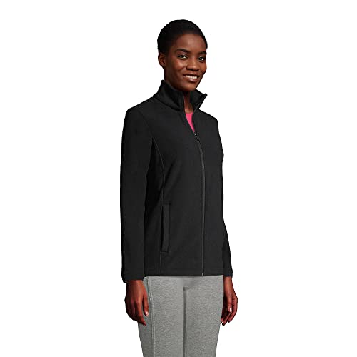 Lands' End Womens Full Zip Fleece Jacket Black Regular Medium #TOP2