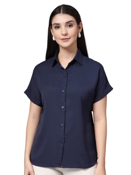 style quotient Women Solid Grey Polyester Formal Shirt-picture-13