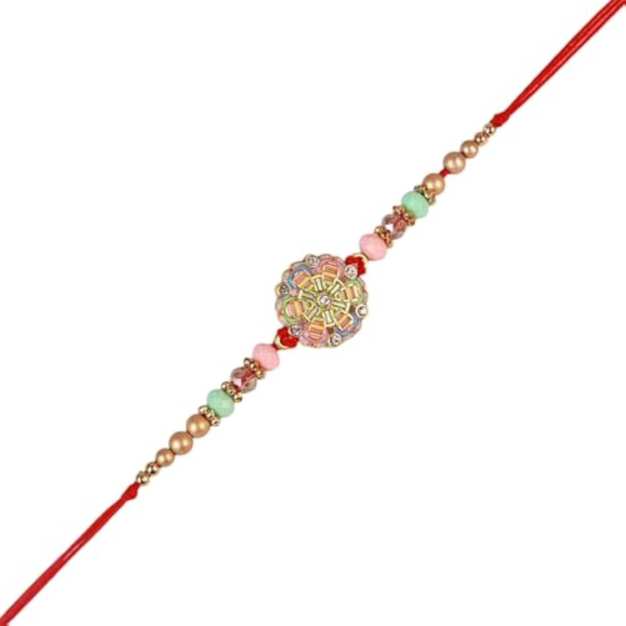 Traditional Designer Rakhi, Multicolor Flower Handicraft