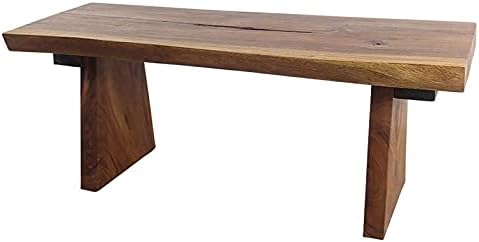 Haussmann® Wood Natural Edge Bench 48 in x 18 x 18 in H KD Walnut Oil