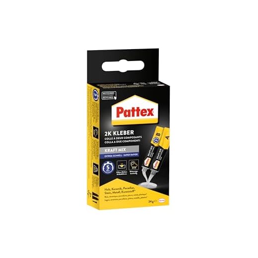 Pattex Kraft-Mix Extrem Schnell, extrem schnell härtender 2 Komponenten Kleber auf Epoxidharz Basis, 2K Kleber mit hoher Beständigkeit für viele Materialien, 2x12g Tube