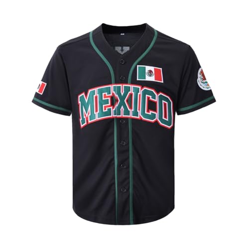 Camiseta de béisbol para hombre México #7 con números bordados y bandera mexicana miniatura 5