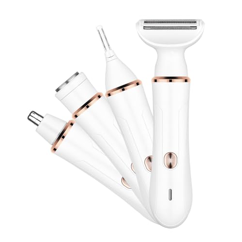 Bikini Trimmer for Women-4 in 1 Electric Shaver for Women,Rechargeable Pubic Body Hair Trimmer Electric Shaver for Legs Body Hair
