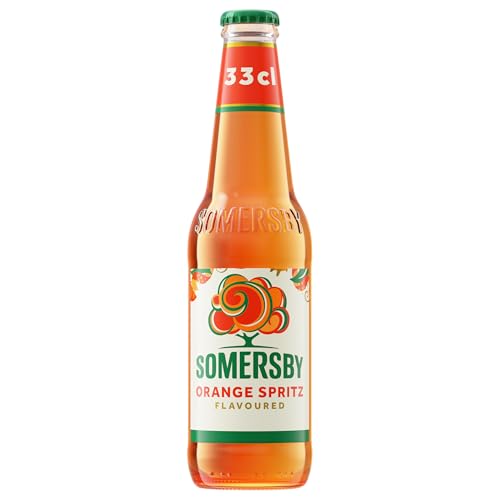 Somersby Orange Spritz Cider 0,33 l Flasche, 24 Glasflaschen fruchtiger Cider mit bittersüßem Orangen-Geschmack mit 4,5 Prozent Volumen ohne künstliche Farb- und Aromastoffe (24 x 0,33 l)