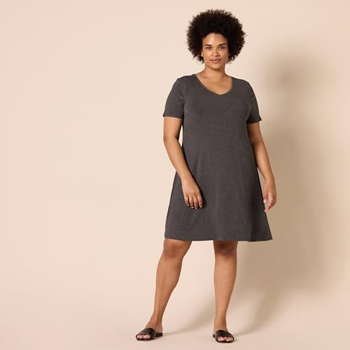 Image of Amazon Essentials Women's Short-Sleeve Scoopneck Swing Dress