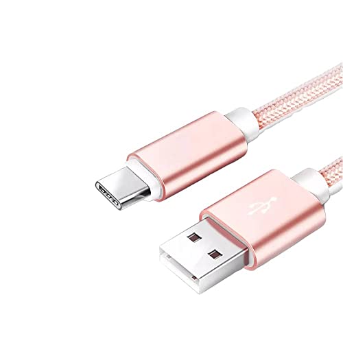 CABLEPELADO Cable USB C | Cable USB C Nylon Trenzado | Carga Rápida | 2A | Compatible con Samsung Galaxy S20/10/9/ Note 10/9, Xiaomi Mi 10/9, Controlador PS5/Xbox Series X/S, etc | 1 Metro | Rosa