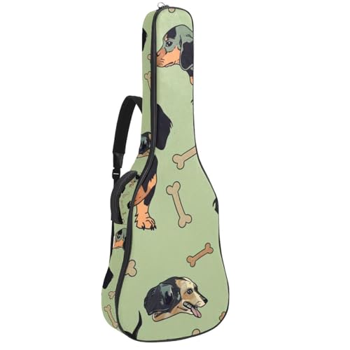 Housse de guitare teckel mignon avec double poche et crochet
