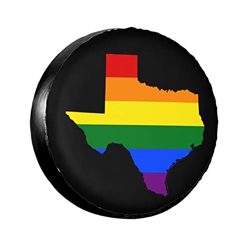 56 Cubierta De Neumático De Repuesto Texas Gay Prainbow Flag LGBT Equal Rights Funda De Rueda De Repuesto Impermeables Cubierta para Rueda De Repuesto Cubierta De Llanta De Repuesto S
