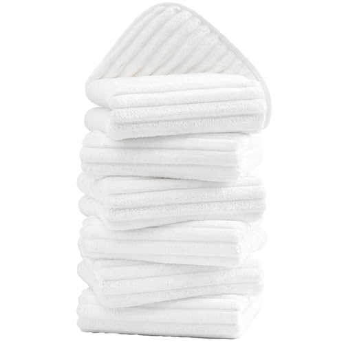 Image of 6 Pack Soft Microfiber Hand Towels for Bathroom, 16 inchx30 inch, White | Face Towels, Highly Absorbent, Quick Dry, Low Lint, Hanging Loop, Lightweight Towels for Guest Bath, Gym, Travel & Kitchen