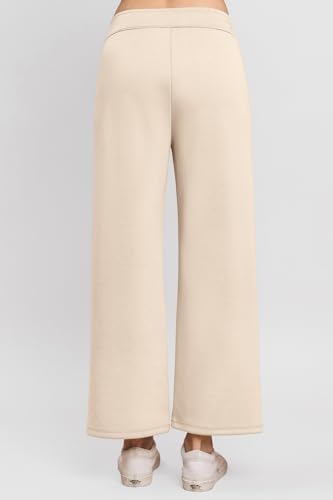 ICONOFLASH Women’s Wide Leg Cropped Pants with Pockets High Waist Lounge Pants Casual Travel Trousers (Small to 3X Large)3