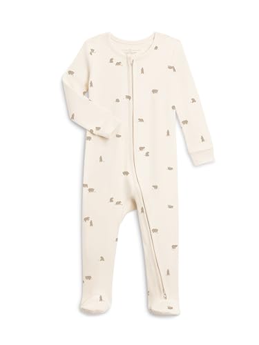 Image of Colored Organics Baby Zip-Up Footed Sleeper with 2-Way Zipper - Organic Cotton Pajamas