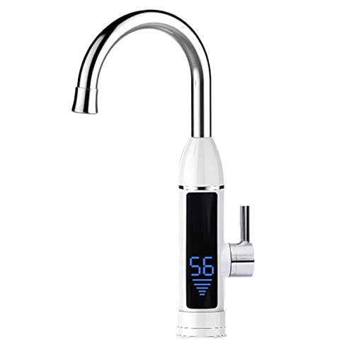 Greatangle-UK Écran LCD Robinet d'eau Chaude instantané Robinet électrique numérique 3000W Cuisine sans réservoir Chauffe-Eau instantané Robinet de Cuisine Blanc EU