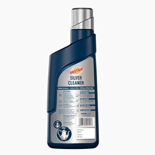 Image of Selzer Instant Silver Cleaner 250 ml Each | Pack of 3 | Silver Dip Cleaning Liquid for Jewellery, Articles & Silverware | Helps Remove Tarnish & Restore Shine