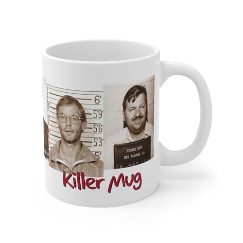 Coolest Shirts On Earth KILLER MUG - serial killer mugshot true crime gift Dahmer Bundy Gacy Manson Ramirez Pogo - 11 oz. Ceramic Mug