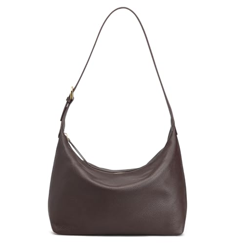 Image of Kattee Meduim Leather Hobo Bags for Women, Soft Genuine Leather Crossbody Handbags Shoulder Purse for Work Casual