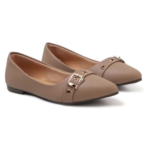 Image of Sukun FBC 99 Women's Bellies Flats Lightweight, Comfortable Slip-On Pointed Toe Shoes for Office, Casual | Stylish, Durable & Comfy
