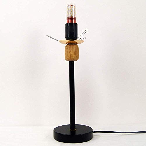 Lampe de table E27 LED spirale noire pour chambre et bureau