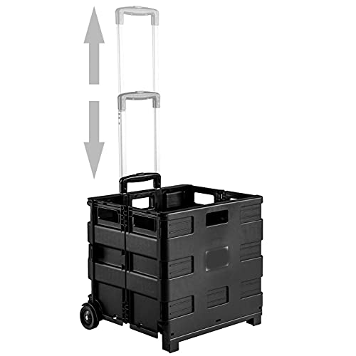 Einkaufstrolley Transportwagen klappbar Werkzeugkoffer Koffer Plattformwagen Transportbox Einkaufskorb – Bild 4