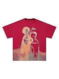 SOLY HUX Men's Oversized Graphic Tees Crew Neck Short Sleeve Vintage Streetwear T Shirt Tops Red Letter Large