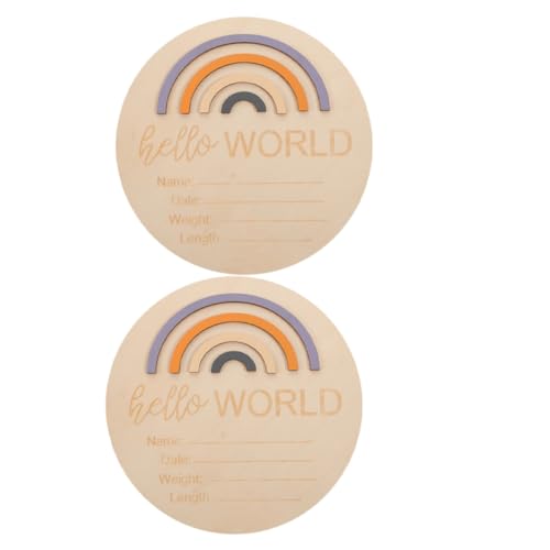 HANABASS 2Pcs Monthly Milestone Cards Rainbow Pattern Discs Unisex Growth Signs for Newborn Photography for Boys