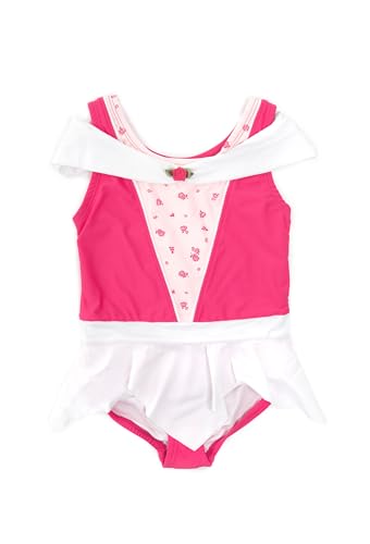 Little Adventures Child Sleeping Beauty Pink Princess One-Piece Swimsuits UPF 50 Double-Lined Machine Washable