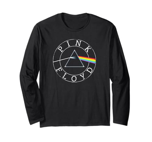Official Pink Floyd Prism Circle Logo Rock Band Music Retro Long Sleeve T-Shirt