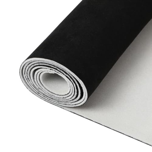 Dachhimmel Stoff,Innenverkleidung Bezugsstoff mit 4mm Schaumstoff Kaschierung,Autostoff Reparatur Autohimmelstoff,Autohimmel,Bezugsstoff Polster,Auto Caravan Boot Wohnmobil DIY (Schwarz, 250cm)