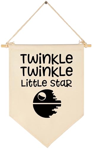 Image of Twinkle Twinkle Little Star - Canvas Hanging Flag Banner Wall Sign Decor Gift for Baby Kids Boy Nursery Teen Room Front Door - Star Wars Quotes