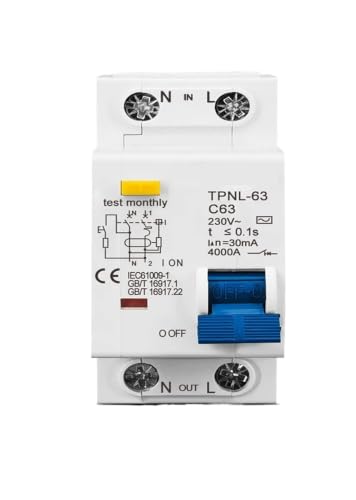 Disyuntor diferencial TPNL 32A 1P+N de 230V con protección magnetotérmica contra fugas