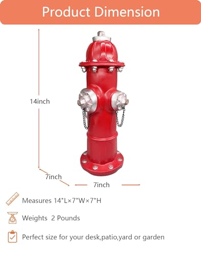 Fake Fire Hydrant Statue for Dogs to Peed on, Yard Decor Dog Fire Hydrant Pee Post Garden Decor Sculpture, Firefighter Gifts Outdoor Funny Decor Statues for Backyard Patio Lawn Porch